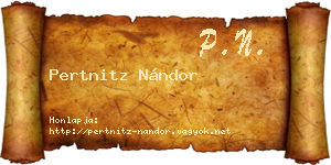 Pertnitz Nándor névjegykártya